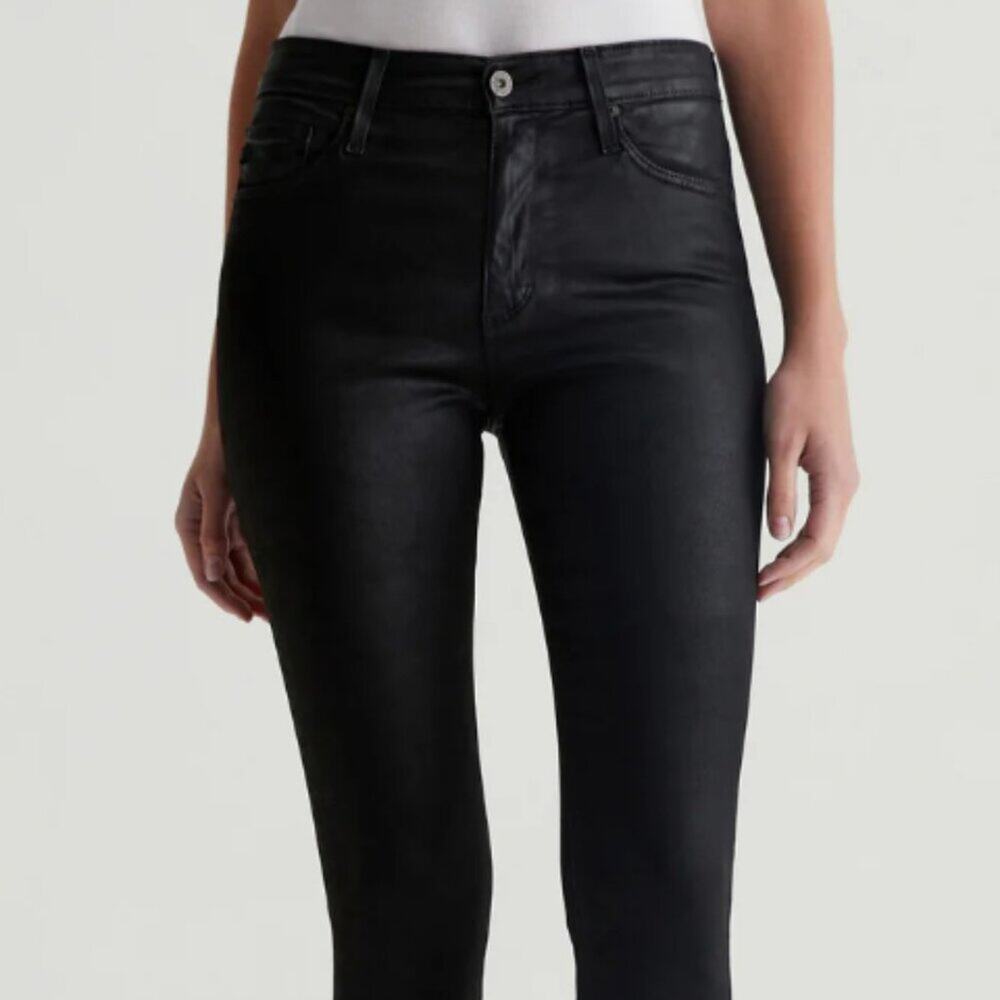 AG The Legging Pants Women's Size 27R Black Low-Rise Super Skinny Ankle Zip Fly